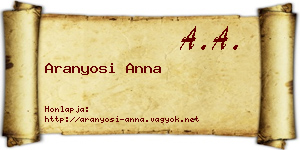 Aranyosi Anna névjegykártya
