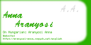 anna aranyosi business card